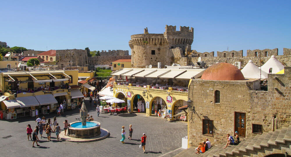 Hippocrates Square Old Town Rhodes Greece