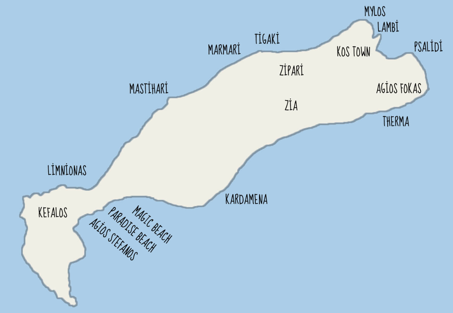 Kos Adası Harita
